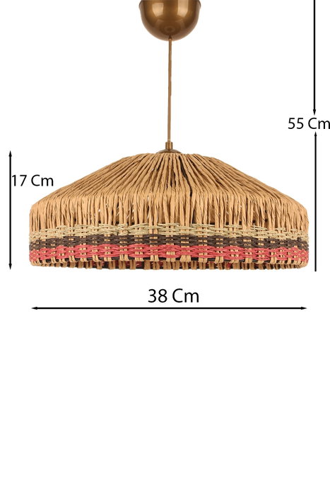 Opviq BK025 Lámpara de Araña con Tapa de Macramé, Ecru